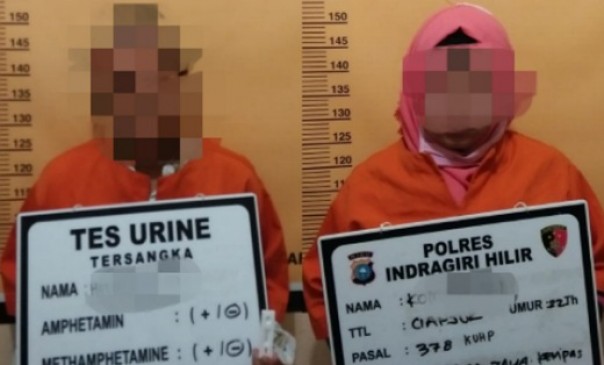 Kedua pelaku yang diamankan jajaran Polres Inhil