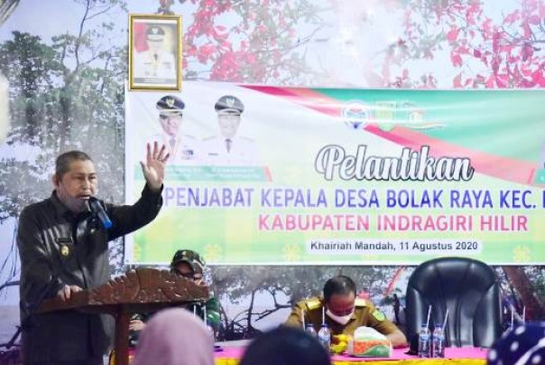 Wabup Inhil saat memberikan sambutan