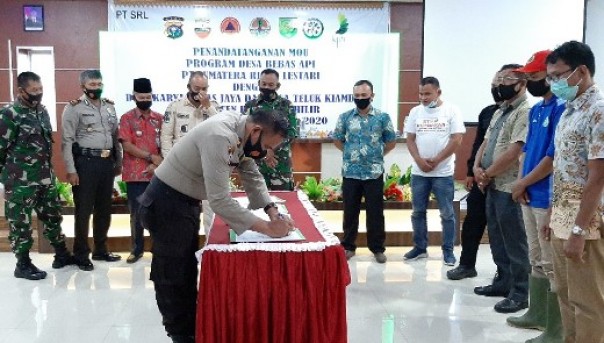 Kompol Maison mewakili Polres Inhil dalam peluncuran program desa bebas api