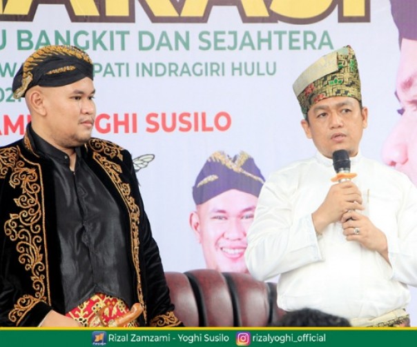 Pasangan bakal calon Bupati dan Wakil Bupati Inhu, Rizal Zamzami - Yoghi Susilo bersama dua partai pengusung, PKS dan PKB mengggelar deklarasi bersama, Sabtu 5 September 2020
