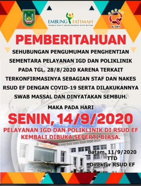 Pengumuman RSUD Embung Fatimah/net