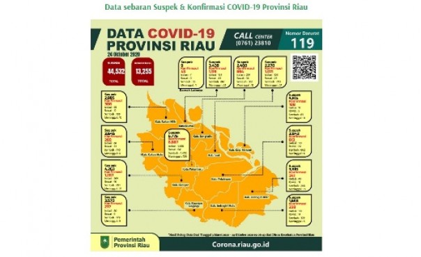 Sebaran kasus Covid-19 di Riau