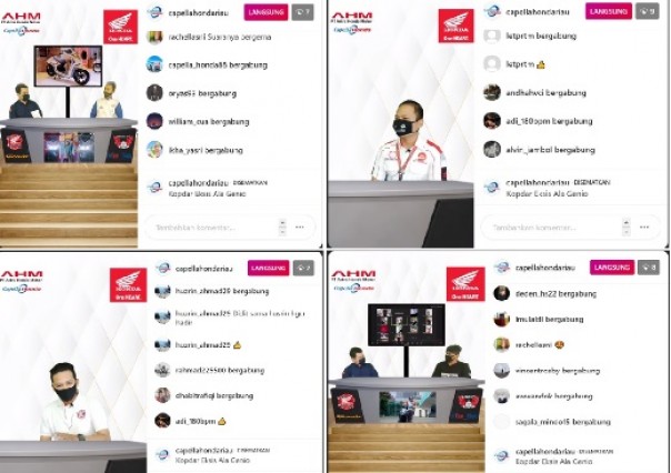 Kopdar online Capella Honda Riau bersama komunitas sepeda motor Honda dimasa adaptasi kebiasaan baru