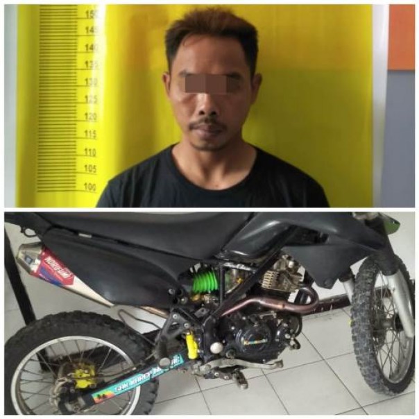 Tersangka DD (32) berikut barang bukti diamankan di Polsek Batang Cenaku