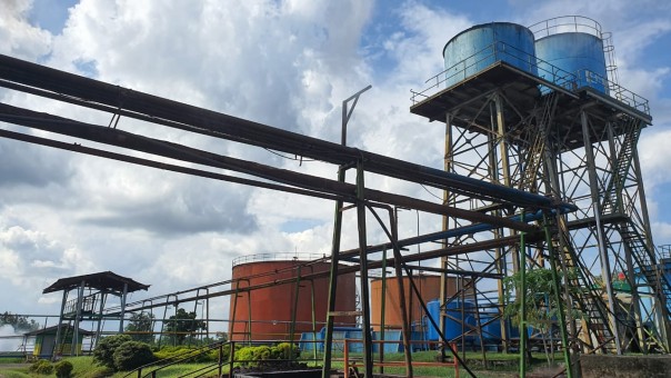 Tangki CPO di Pabrik Kelapa Sawit (PKS) Sei Pagar PTPN V, salah satu pabrik pengolahan minyak sawit yang ada di Kampar Riau yang memperoleh sertifikat Roundtable on Sustainable Palm Oil dari TUV Rheinland