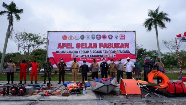 Tanggap Bencana Alam di Wilayah Kabupaten Siak, Pemkab dan Polres Siak Gelar Apel Siaga