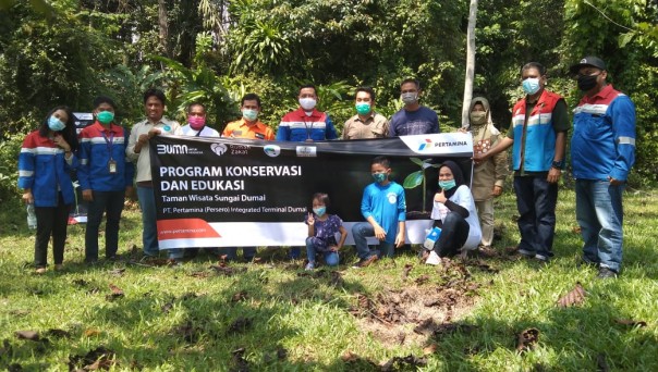 Pertamina bersama Rumah Zakat dan Rimbawan Pesisir saat Launching Program Konservasi Edukasi Wisata TWA Sungai Dumai