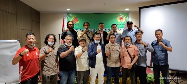 Jajaran pengurus FPTI Riau saat rakerprov 2020 di Pekanbaru