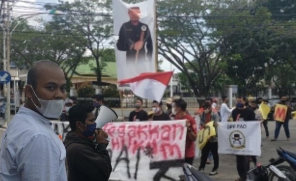 Panglima PAO Ditangkap Polisi, Puluhan Anggotanya Unjuk Rasa di Mapolres Inhil