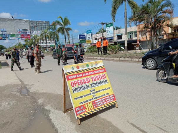 58 Warga Terjaring Razia Masker di Pangkalan Kerinci