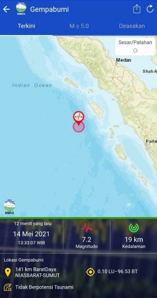 Lokasi titik gempa