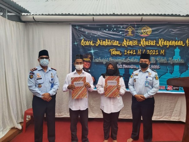 Pasca Idul Fitri, Lapas Teluk Kuantan Beri Remisi Napi 221 orang