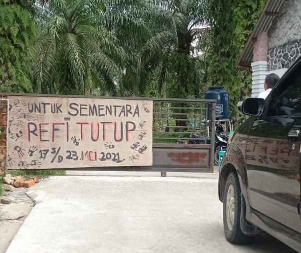 Taman Refi ditutup sejak diberlakukannya penutupan objek wisata mulai 17 Mei 2021. Foto: Surya/Riau1.