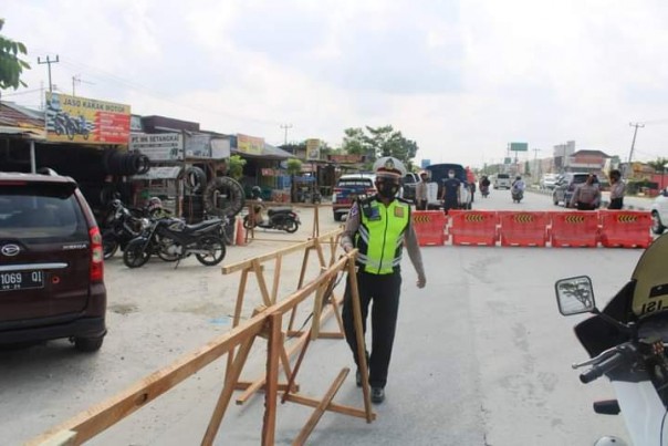 Penyekatan jalan disejumlah titik di Pekanbaru 