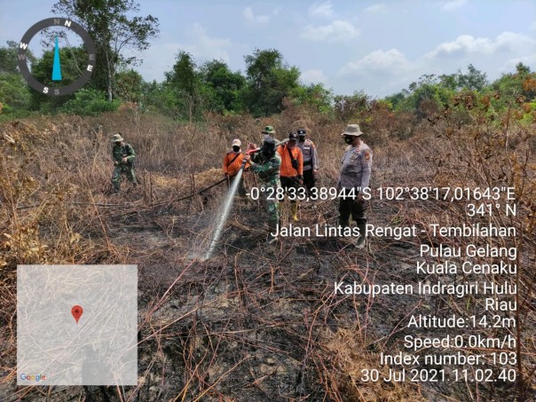 Tim Karhutla Inhu Padamkan Lima Titik Api