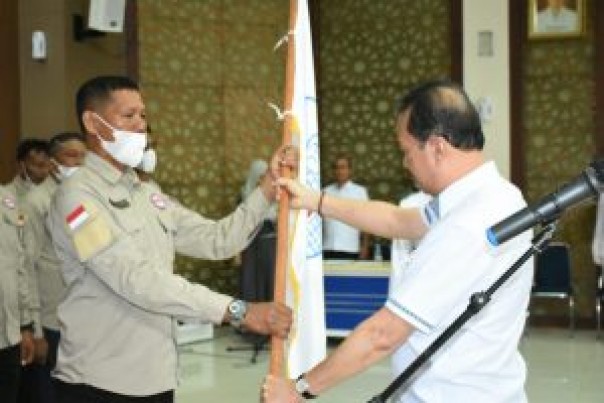 Saat pengukuhan pengurus PBVSI Kampar (Foto: Kominfo Kampar)
