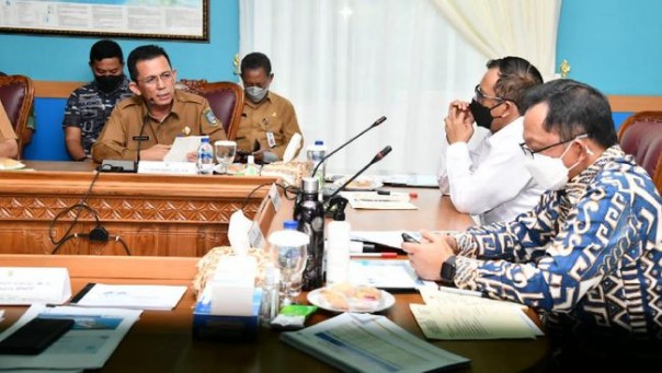 Saat kunjungan Menko Mahfud dan Mendagri Tito