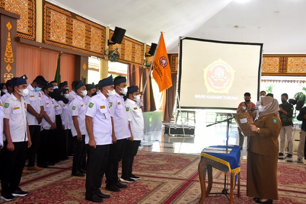 Saat pengukuhan pengurus Karang Taruna Bengkalis