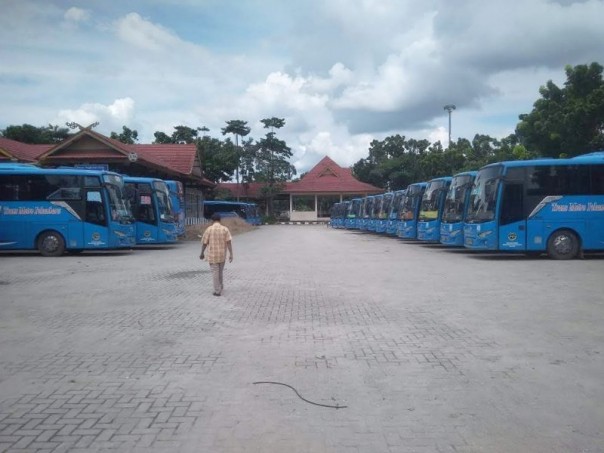 Jejeran bus Trans Metro di Terminal Bandar Raya Payung Sekali. Foto: Surya/Riau1.