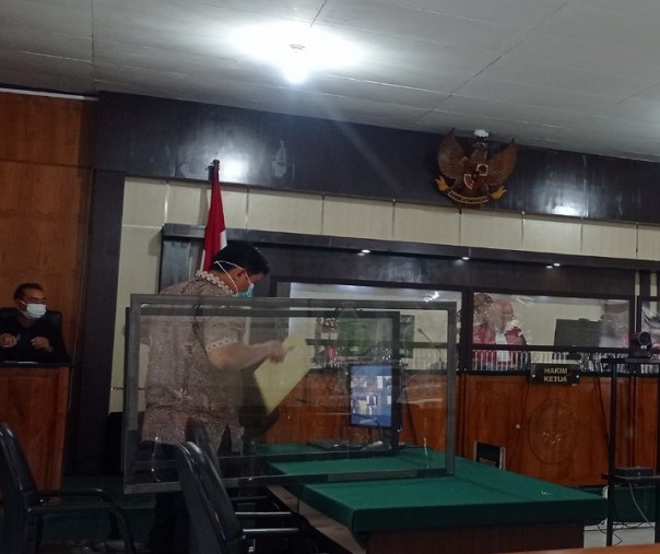 Sidang perselisihan hubungan kerja di Pengadilan Hubungan Industrial Pekanbaru, Selasa (22/2/2022). Foto: Surya/Riau1. 