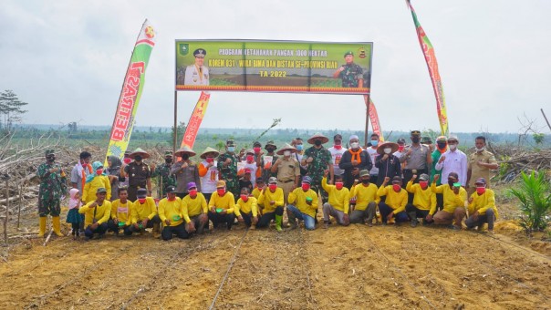 Saat penanaman jagung dalam program ketahanan pangan di Rohil