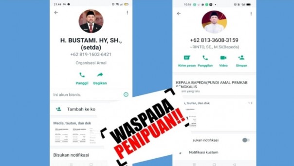 Tampilan medsos penipuan