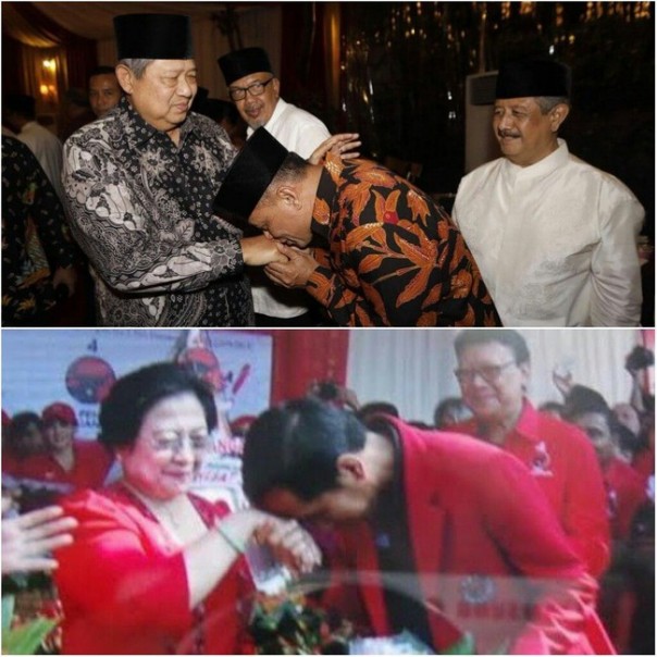 Cium tangan kepada dua mantan Presiden yang berbeda.