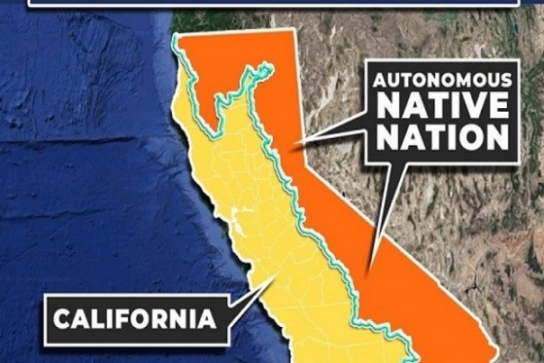 Ilustrasi peta wilayah California ingin Merdeka dari AS.