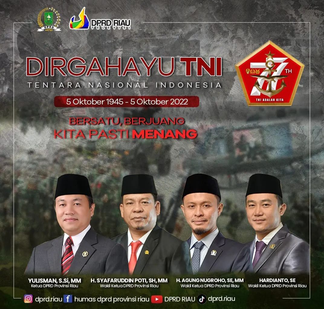 Dirgahayu TNI 77 DPRD Riau